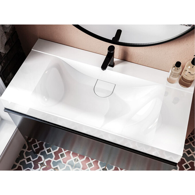 Умивальник Miraggio Fly 1000 Miramarble 0000733 (100x48 см, з крилом), Доступні розміри: 100 x 48, Технологія виробництва: Miramarble, Колір виробника: білий глянець, фото , изображение 4