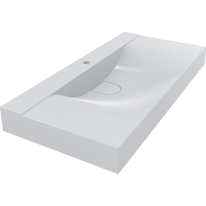 Умивальник Miraggio Fly 1000 Miramarble 0000733 (100x48 см, з крилом), Доступні розміри: 100 x 48, Технологія виробництва: Miramarble, Колір виробника: білий глянець, фото 