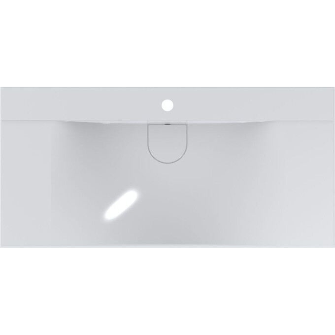 Умивальник Miraggio Fly 1000 Miramarble 0000733 (100x48 см, з крилом), Доступні розміри: 100 x 48, Технологія виробництва: Miramarble, Колір виробника: білий глянець, фото , изображение 5