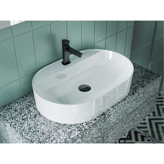 Miraggio France 0000199 Умивальник накладний овальний 60x40 см, білий глянець, Технологія виробництва: Miramarble, Колір виробника: білий глянець, фото , изображение 2