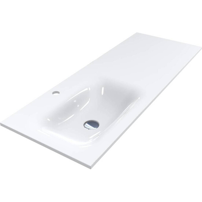 Умывальник-столешница Miraggio Jessel 1200 L Miramarble 0001057 (120x45 см, с крылом), Доступные размеры: 120 x 45 L, Технология производства: Miramarble, Цвет производителя: белый глянец, фото 