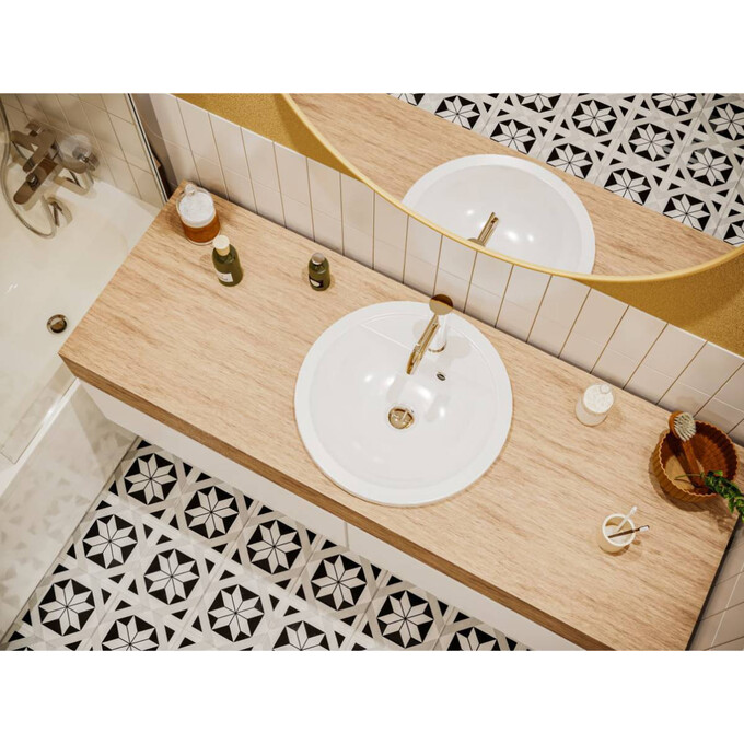 Умивальник Miraggio Madison Miramarble 0001053 (43 см), Технологія виробництва: Miramarble, Колір виробника: білий глянець, фото , изображение 4