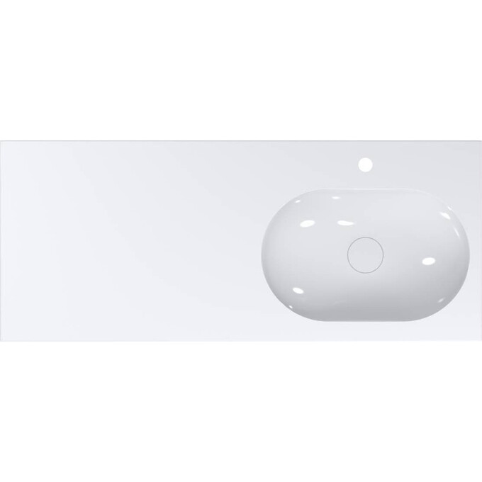 Умивальник-стільниця Miraggio New York R Miramarble 0000221 (119.9x49.9 см, з крилом), Доступні розміри: 120 x 50 R, Технологія виробництва: Miramarble, Колір виробника: білий глянець, фото , изображение 5