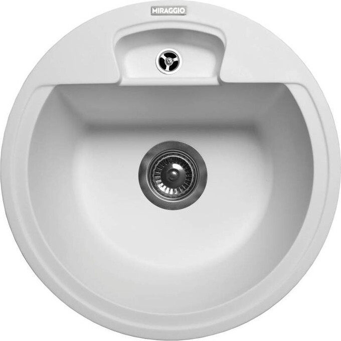 Miraggio Valencia 0000057 Мойка для кухни врезная круглая 44x44 см, белый, Цвет производителя: белый, фото 