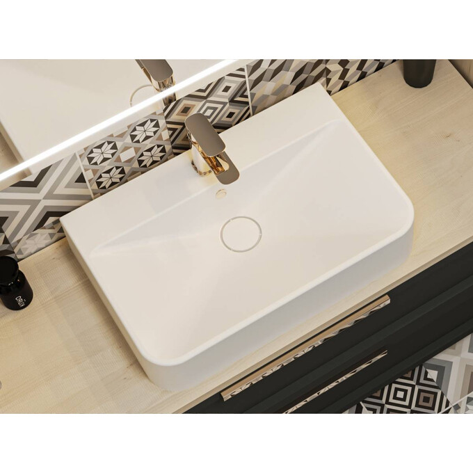 Умивальник Miraggio Chamonix Miramarble 0000759 (65.5x43.2 см), Технологія виробництва: Miramarble, Колір виробника: білий глянець, фото , изображение 2