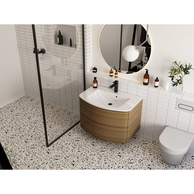 Умывальник Miraggio Dea 800 Miramarble 0001536 (80.1x54.3 см, с крылом), Доступные размеры: 80 x 54, Технология производства: Miramarble, Цвет производителя: белый глянец, фото 5