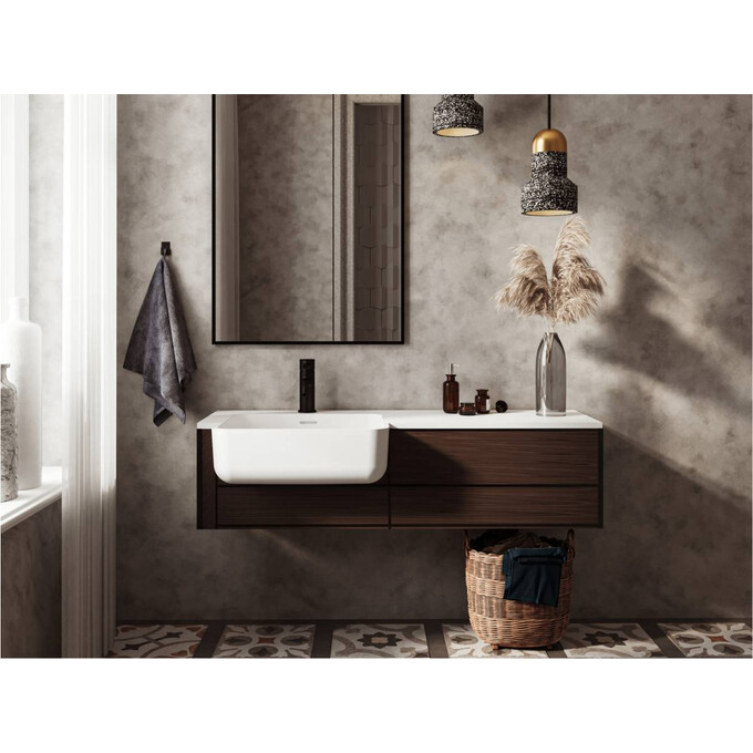 Раковина-столешница Miraggio Fontana L Miramarble 0000518 (104x45 см, с крылом), Доступные размеры: 104 x 45 L, Технология производства: Miramarble, Цвет производителя: белый глянец, фото 3