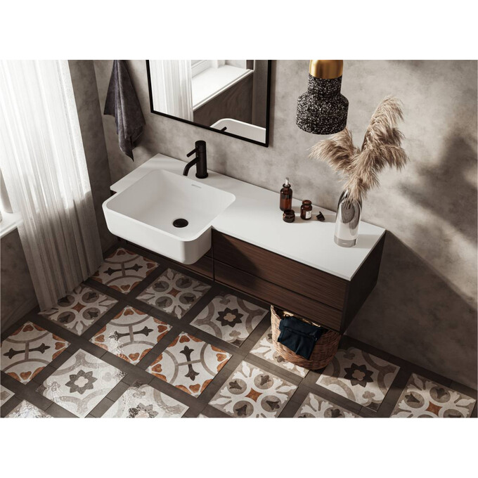 Раковина-столешница Miraggio Fontana L Miramarble 0000518 (104x45 см, с крылом), Доступные размеры: 104 x 45 L, Технология производства: Miramarble, Цвет производителя: белый глянец, фото 4