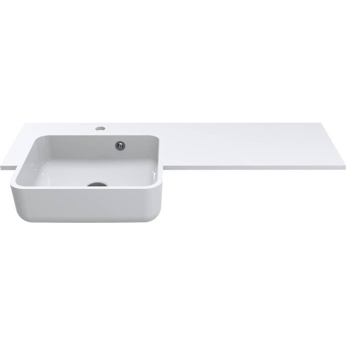 Раковина-столешница Miraggio Fontana L Miramarble 0000518 (104x45 см, с крылом), Доступные размеры: 104 x 45 L, Технология производства: Miramarble, Цвет производителя: белый глянец, фото 8