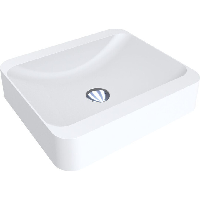 Miraggio Geneva 0000202 Умывальник накладной прямоугольный 44x39 см, белый матовый, Технология производства: Miramarble Matt, Цвет производителя: белый матовый, фото 