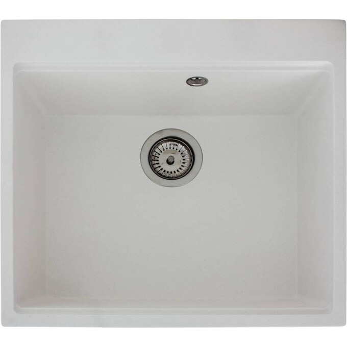 Мийка для кухні Miraggio Lagoon 540 white 0001138 (54x51 см, біла, кварцова, з сифоном), Доступні розміри: 54 x 51, Колір виробника: білий, фото 