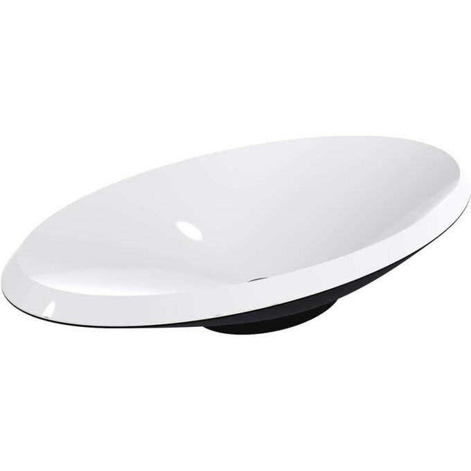 Умивальник Miraggio Lex R Miramarble RAL 9005 0000317 (69x38 см, білий/чорний), Технологія виробництва: Miramarble, Колір виробника: білий, чорний, фото , изображение 2