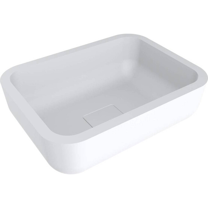 Miraggio Monaco 0000219 Умивальник прямокутний накладний 59x44 см, білий матова, Технологія виробництва: Miramarble Matt, Колір виробника: білий матовий, фото 