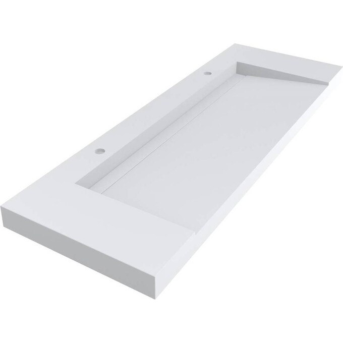 Miraggio Olmos 0000227 Умивальник прямокутний 149x52 см, білий матовий, Доступні розміри: 150 x 53, Технологія виробництва: Miramarble Matt, Колір виробника: білий матовий, фото , изображение 2