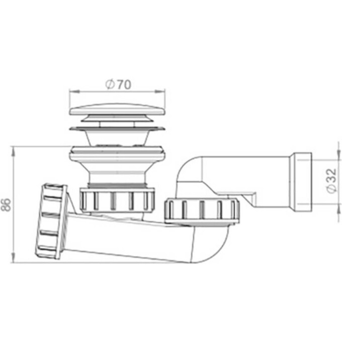 Сифон для ванни Miraggio 3212007 (з ревізією), фото , изображение 2