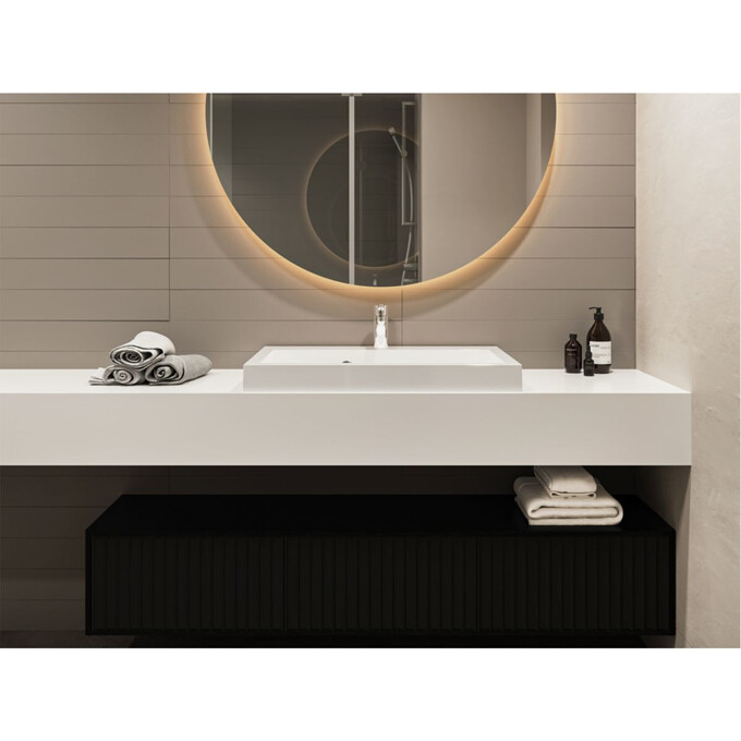 Miraggio Agness 0000153 Умивальник накладний прямокутний 75x47 см, білий глянець, Доступні розміри: 75 x 48, Технологія виробництва: Miramarble, Колір виробника: білий глянець, фото , изображение 3