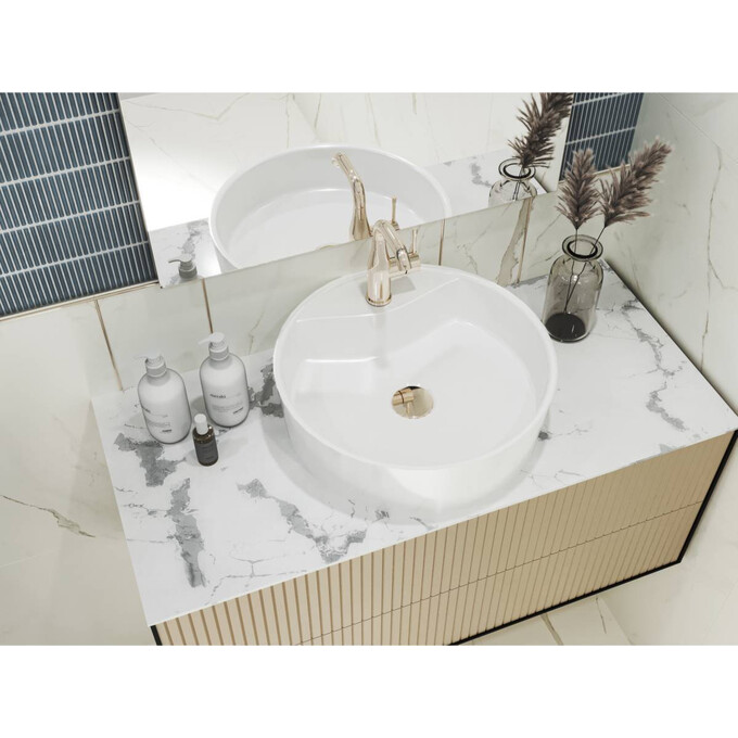 Умивальник Miraggio Country Miramarble 0002282 (41.9 см), Технологія виробництва: Miramarble, Колір виробника: білий глянець, фото , изображение 2