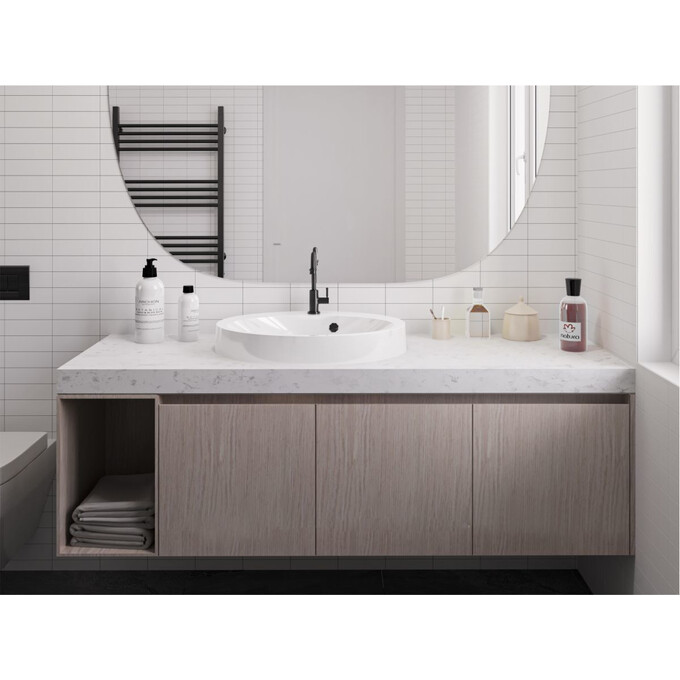 Miraggio Devon 0000648 Умивальник накладний овальний 55x44 см, білий глянець, Технологія виробництва: Miramarble, Колір виробника: білий глянець, фото , изображение 3