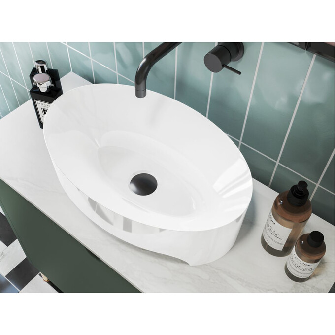 Miraggio Evora 0000189 Умивальник накладний овальний 50x32 см, білий глянець, Технологія виробництва: Miramarble, Колір виробника: білий глянець, фото , изображение 4