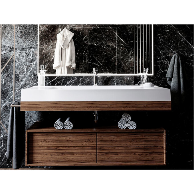 Miraggio Fly 0000669 Умивальник прямокутний накладний 120x48 см, білий глянець, Доступні розміри: 120 x 48, Технологія виробництва: Miramarble, Колір виробника: білий глянець, фото , изображение 3