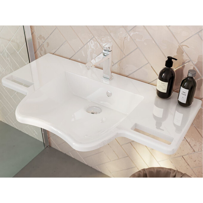 Miraggio Krakow 0000203 Умивальник прямокутний 80x45 см, білий глянець, Технологія виробництва: Miramarble, Колір виробника: білий глянець, фото , изображение 4