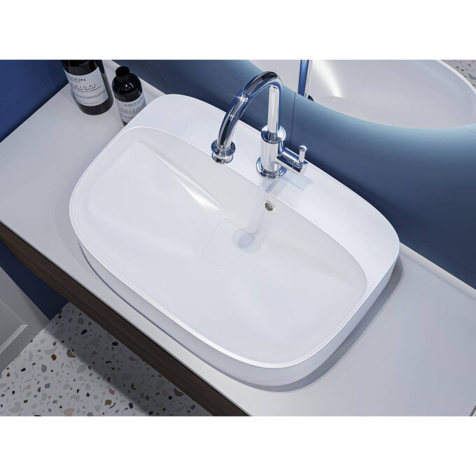 Miraggio Lifou 0000650 Умивальник накладний овальний 62x43 см, білий глянець, Технологія виробництва: Miramarble, Колір виробника: білий глянець, фото , изображение 4