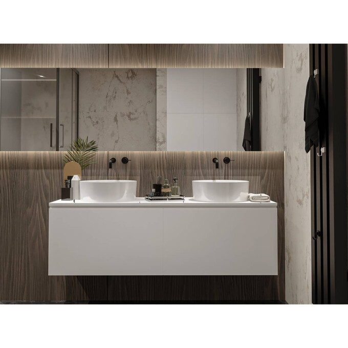 Miraggio Lola 0000640 Умивальник накладний круглий 45x45 см, білий глянець, Технологія виробництва: Miramarble, Колір виробника: білий глянець, фото , изображение 3