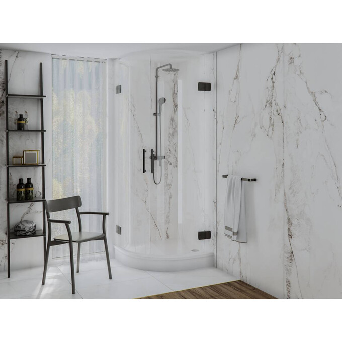 Miraggio Madrid 0000617 Піддон мармуровий напівкруглий 90x90 см, білий глянець, Доступні розміри: 90 x 90, Технологія виробництва: Miramarble, Колір виробника: білий глянець, фото , изображение 3