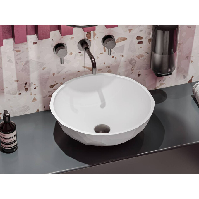 Раковина Miraggio Sapfire Miramarble 0002254 (42x42 см, чаша), Технология производства: Miramarble, Цвет производителя: белый глянец, фото 2