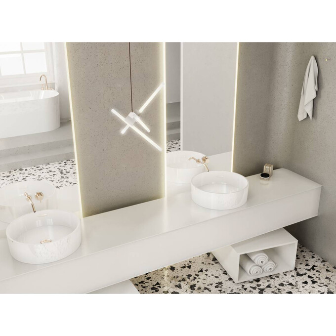 Miraggio Sofia 0000242 Умивальник накладний круглий 47x47 см, білий глянець, Технологія виробництва: Miramarble, Колір виробника: білий глянець, фото , изображение 4