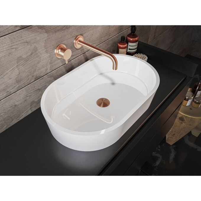 Miraggio Sorrento 0000244 Умивальник накладний овальний 55x35 см, білий глянець, Технологія виробництва: Miramarble, Колір виробника: білий глянець, фото , изображение 4