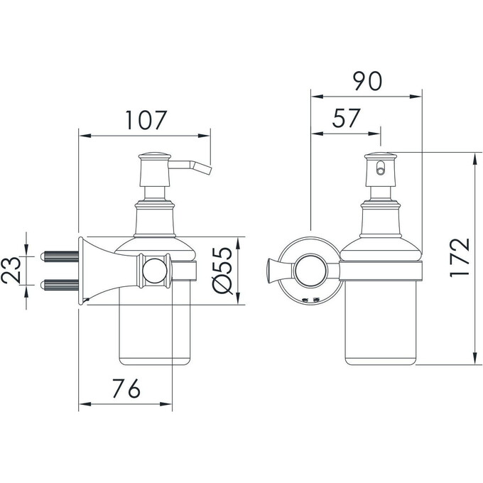 Дозатор для жидкого мыла Imprese Podzima Zrala ZMK02170831 (черный матовый, настенный), фото 3