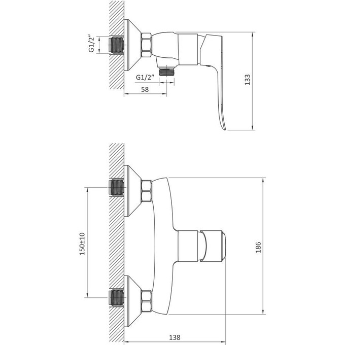 Змішувач для душу RJ Slip RBZ090-5 (з лійкою та шлангом), фото , изображение 2