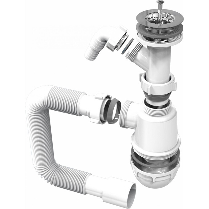 Сифон для кухонной мойки RJ RSK070800 (с дополнительным отводом), фото 3