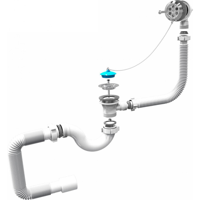 Сифон для ванны RJ RSB405050 (c переливом), фото 3