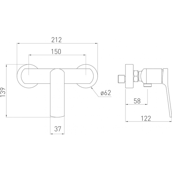 Змішувач для душу Volle Solo 1510.101001, фото , изображение 3