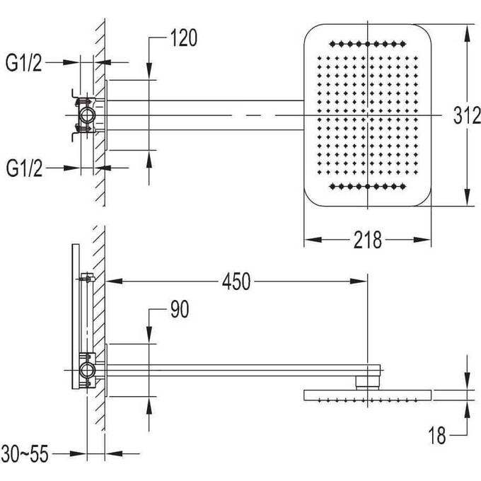 Душевая система скрытого монтажа Imprese Smart Click ZMK101901204 (ZMK101901101+ZMK101901203), фото 2