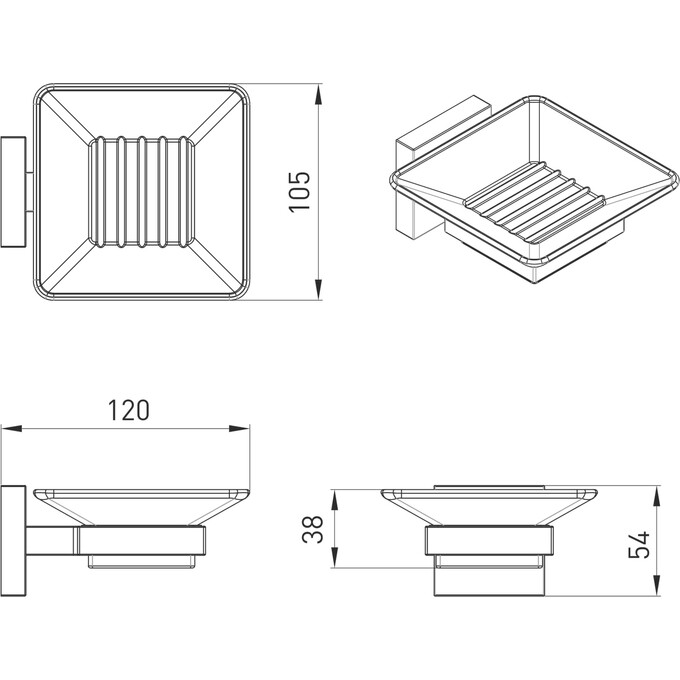 Мыльница Volle Cuadro 2536.210101 (настенная), фото 2
