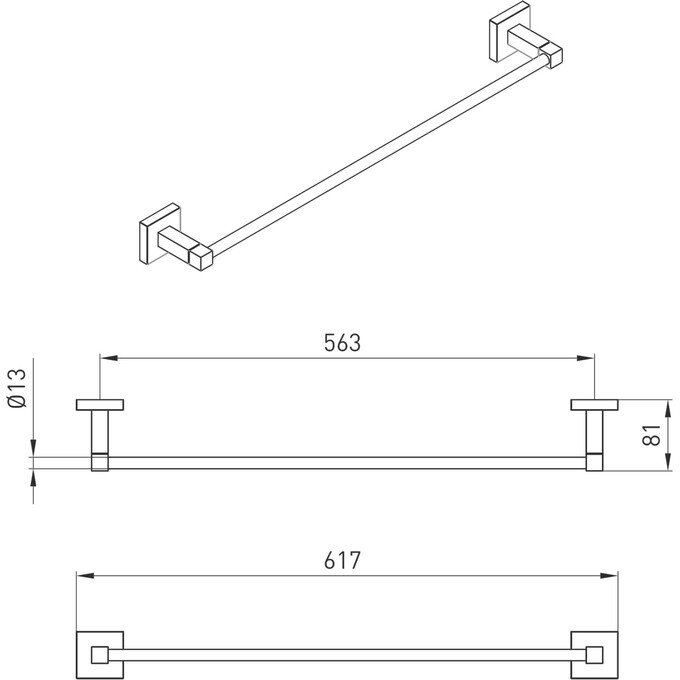 Рушникотримач Volle Cuadro 2536.260104 de la noche (чорний матовий), фото , изображение 2