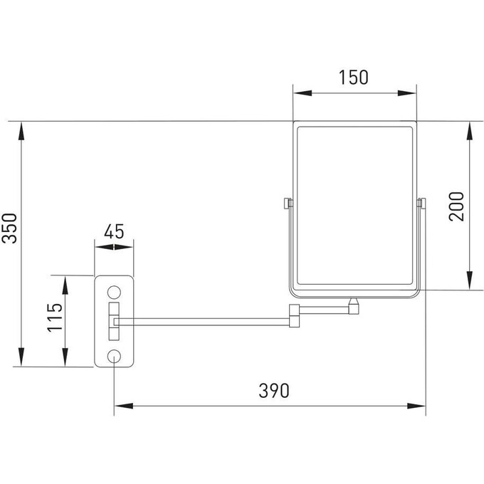 Косметическое зеркало Volle 2500.280404 de la noche (черное матовое, подвесное), фото 2