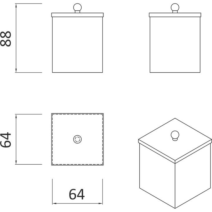 Косметический контейнер RJ First RJAC020-06SS (нержавейка, настольный), фото 2