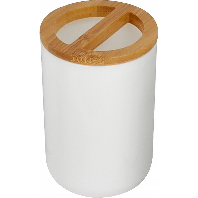 Тримач для зубних щіток RJ Poznan RJAC025-04WO (білий/дерево, настільний), фото 