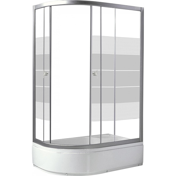 Душевая кабина RJ Lux 120RZ100LiniaR (120x80 см, стекло с рисунком, профиль сатин, с поддоном), фото 