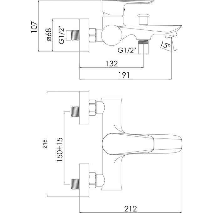 Змішувач для ванни Imprese Vaclav F03206401AA, фото , изображение 5