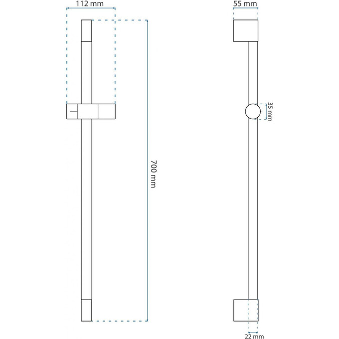 Штанга для душу Rea 01 Black REA-P5983 (чорна), фото , изображение 6