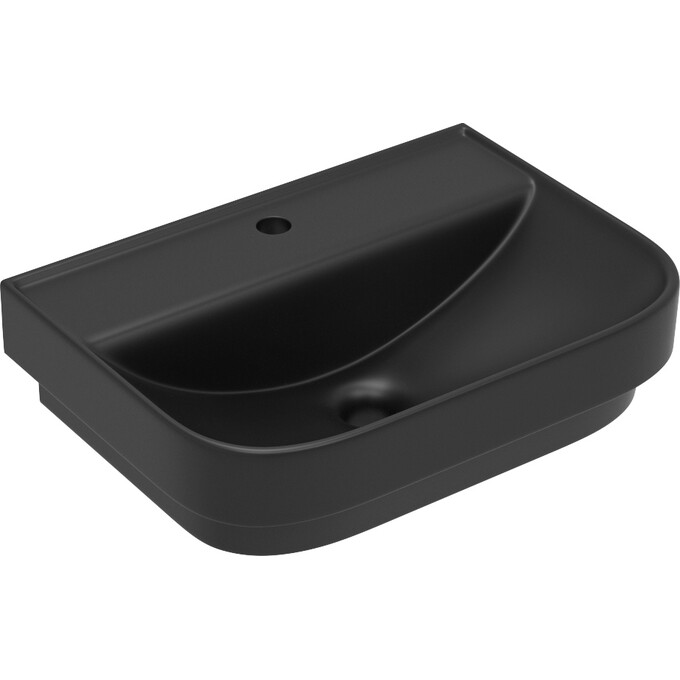Умывальник Volle Solo 13-55-113Black (54x39.5 см, черный матовый, накладной/подвесной), фото 