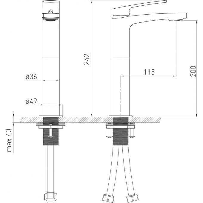 Высокий смеситель для умывальника Volle Cante 1512.011301, фото 3