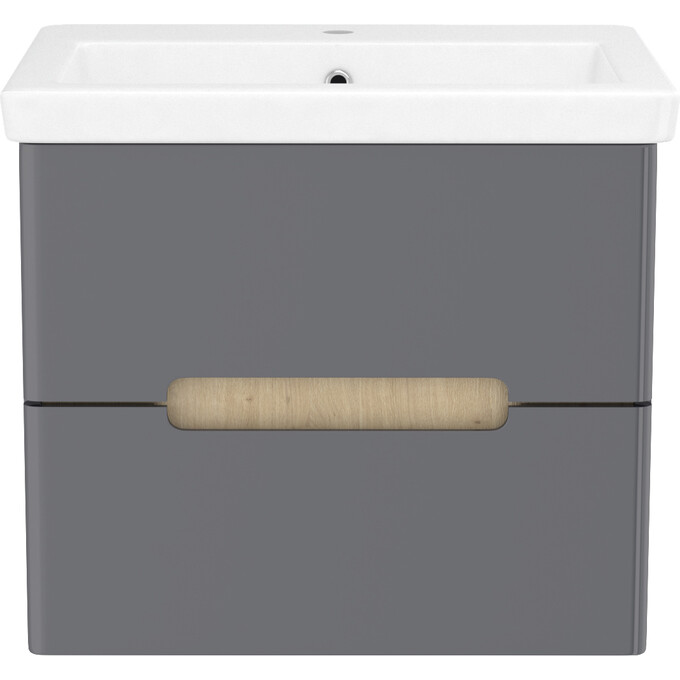 Тумба з умивальником Volle Solo 1910.306009 (60 см, антрацит матовий, підвісна, умивальник 13-16-016), Доступные размеры: 60, Цвет производителя: антрацит, фото 3