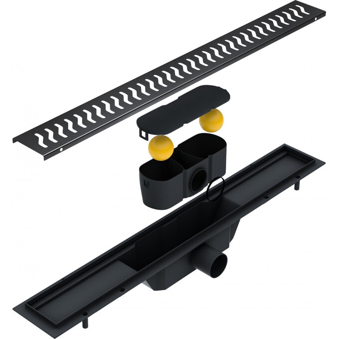 Трап для душа Volle Master Linea 9000.202804 de la noche (800 мм, черный матовый), Цвет производителя: черный матовый, Доступные размеры: 80, фото 4