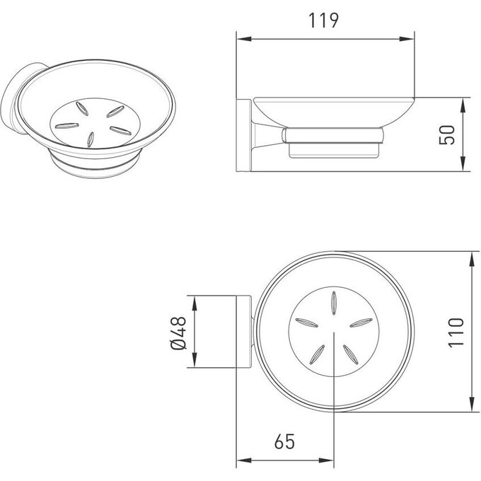 Мильниця Volle Ronda 2535.210104 de la noche (чорна матова, настінна), фото , изображение 2